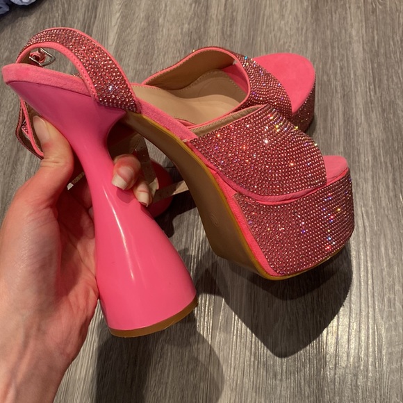 Pink Glitter Platform Heels - NWOT - Picture 4 of 4